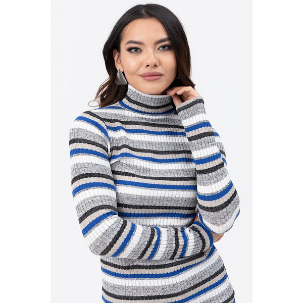 Stripes Turtleneck Knitwear Blouse | Montivo Pakistan