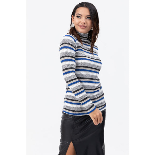 Stripes Turtleneck Knitwear Blouse | Montivo Pakistan