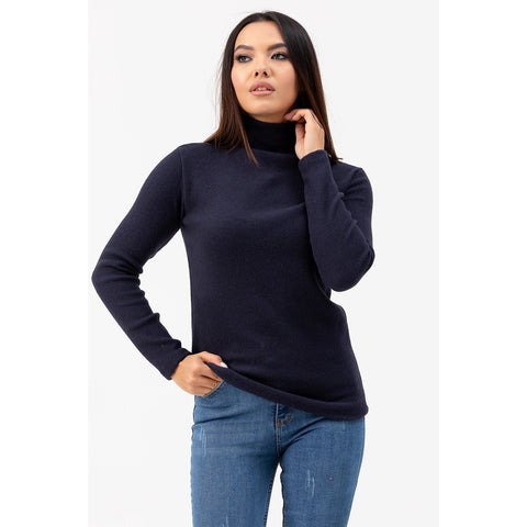 Blue Turtleneck Blouse | Montivo Pakistan