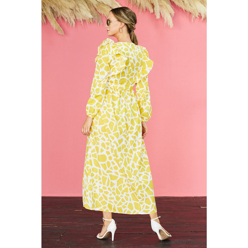 Front Frill Belted Dress | Montivo Pakistan