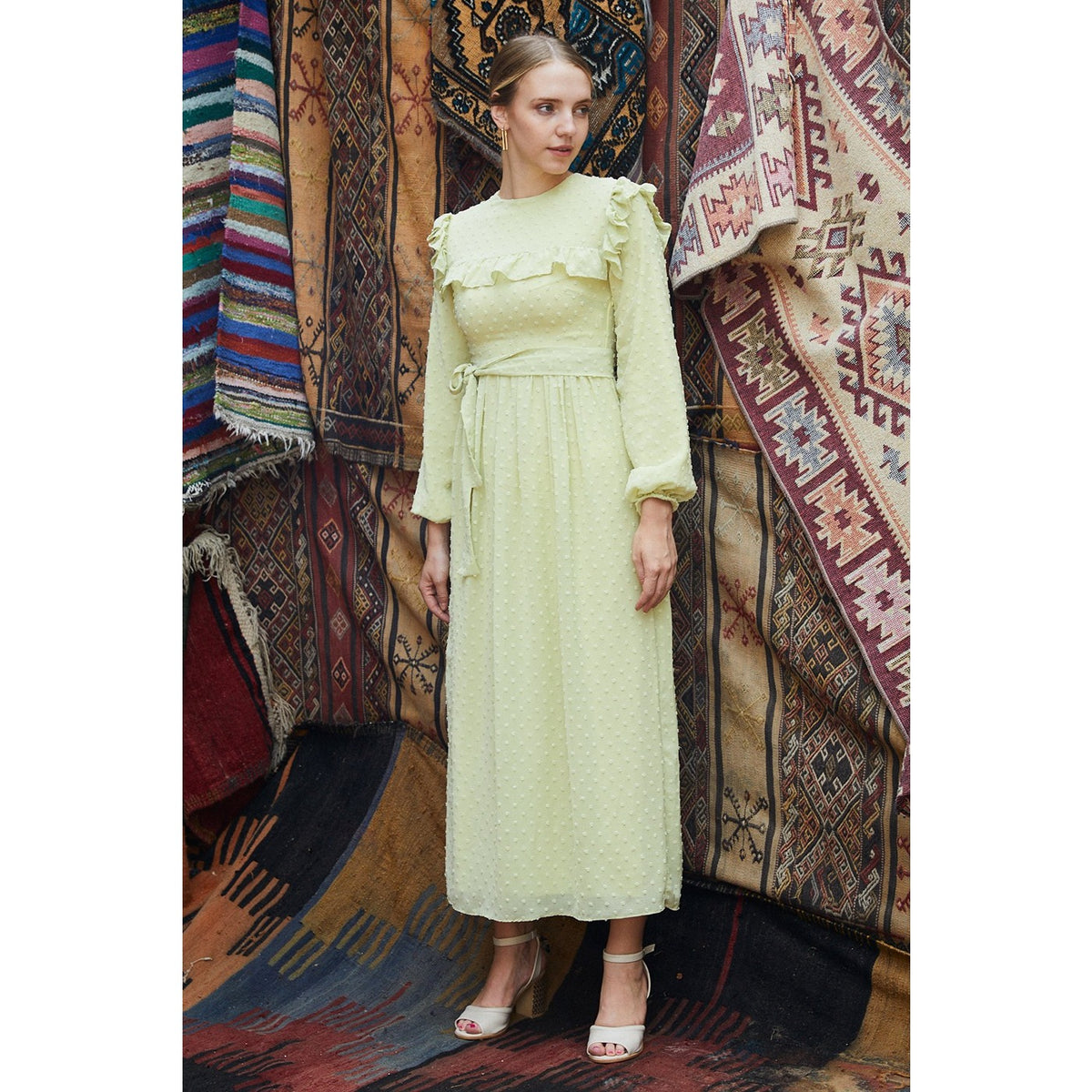 Light Green Frill Dress | Montivo Pakistan