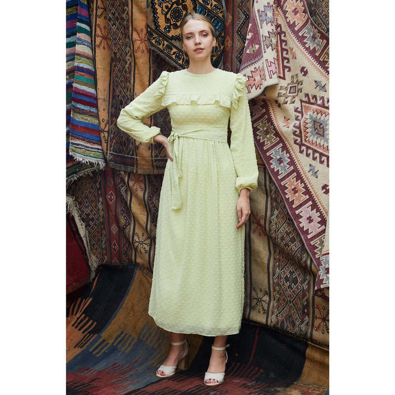 Light Green Frill Dress | Montivo Pakistan