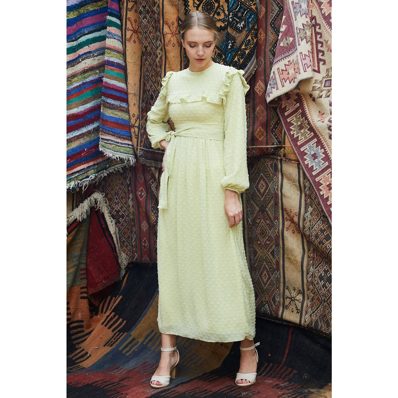Light Green Frill Dress | Montivo Pakistan