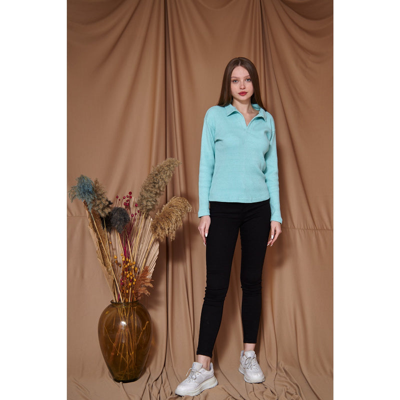 Aqua Polo Ribbed Sweatshirt | Montivo Pakistan
