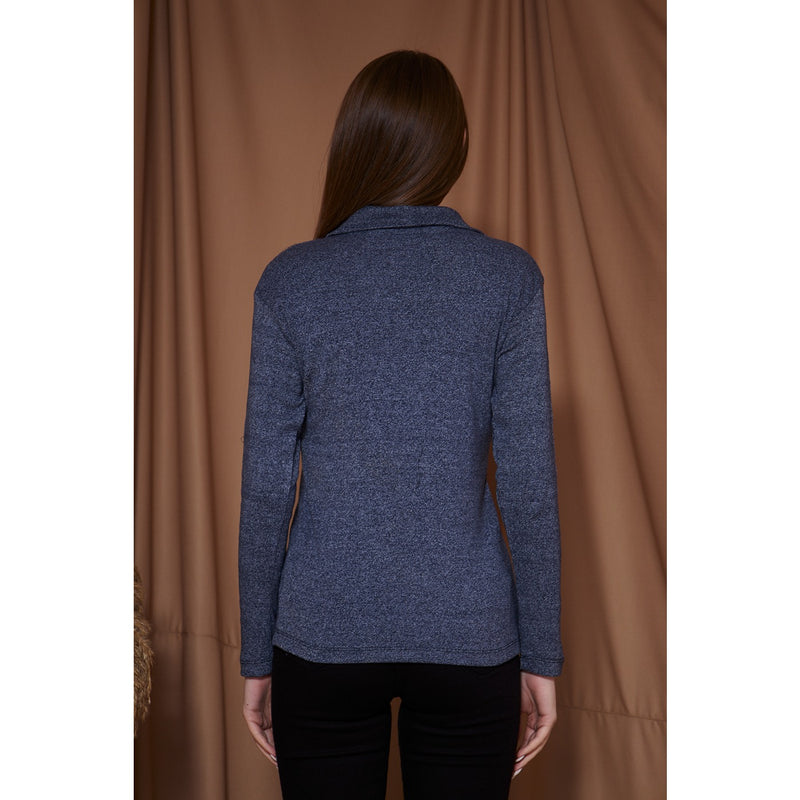 Blue Melange Polo Sweatshirt | Montivo Pakistan