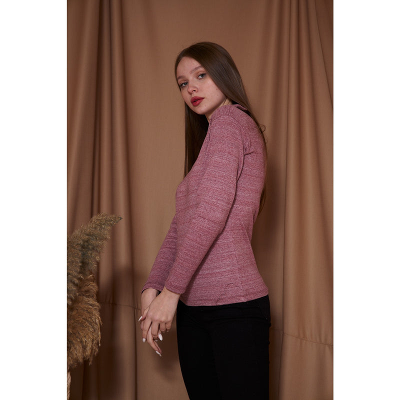 Rose Melange Polo Sweatshirt | Montivo Pakistan