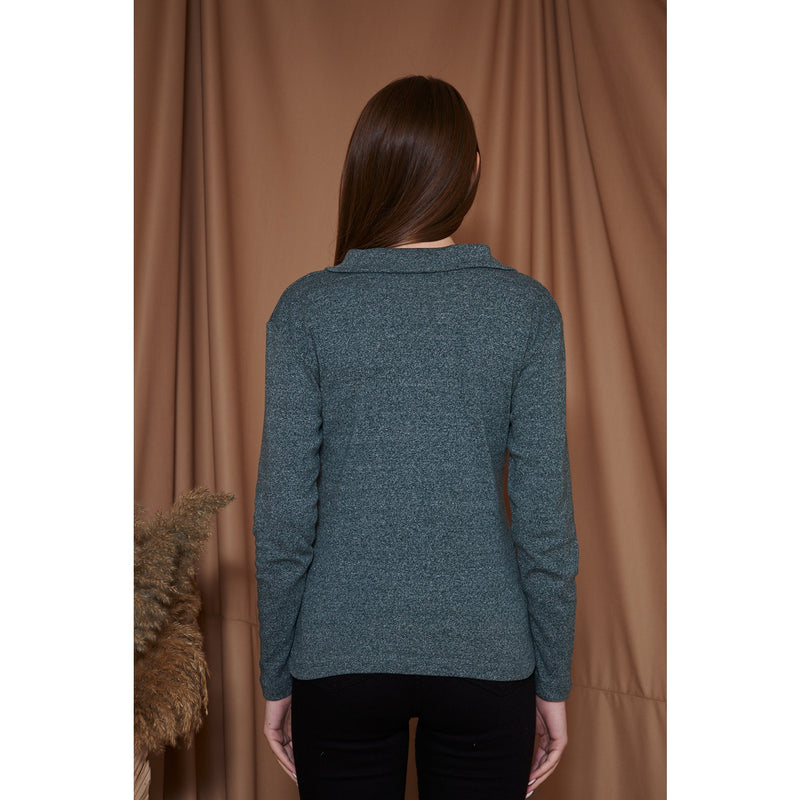 Green Melange Polo Sweatshirt | Montivo Pakistan