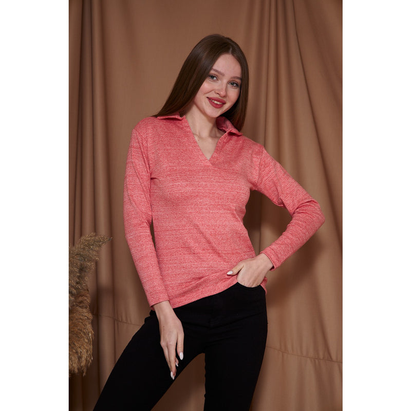 Orange Melange Polo Sweatshirt | Montivo Pakistan