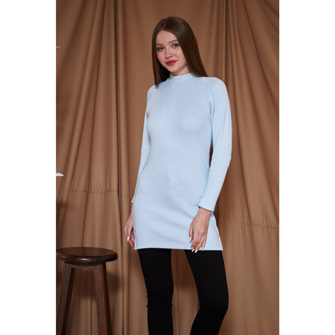 Light Blue Ribbed Long Sweatshirt | Montivo Pakistan