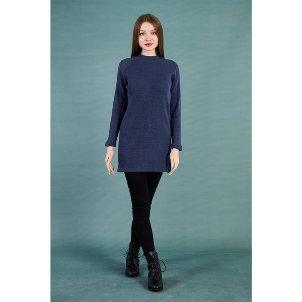 Navy Ribbed Long Sweatshirt | Montivo Pakistan