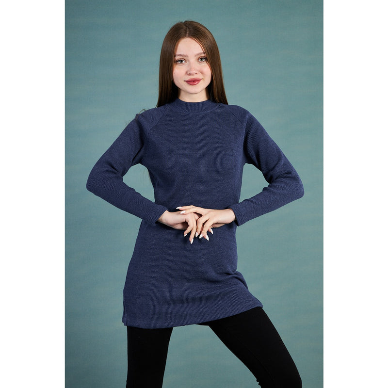 Navy Ribbed Long Sweatshirt | Montivo Pakistan