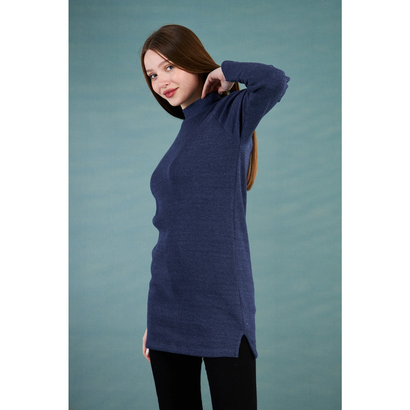 Navy Ribbed Long Sweatshirt | Montivo Pakistan