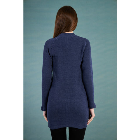 Navy Ribbed Long Sweatshirt | Montivo Pakistan