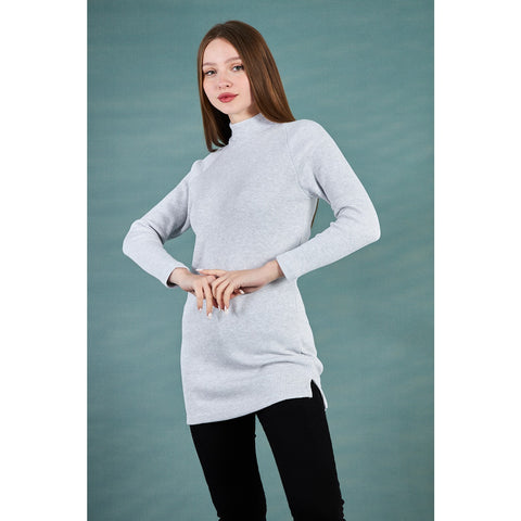 Light Grey Ribbed Long Sweatshirt | Montivo Pakistan
