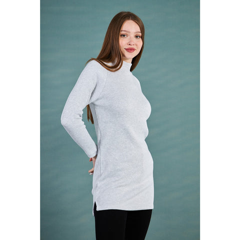 Light Grey Ribbed Long Sweatshirt | Montivo Pakistan