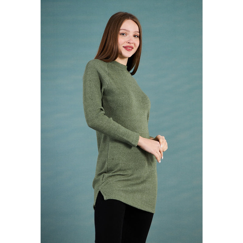 Green Ribbed Long Sweatshirt | Montivo Pakistan