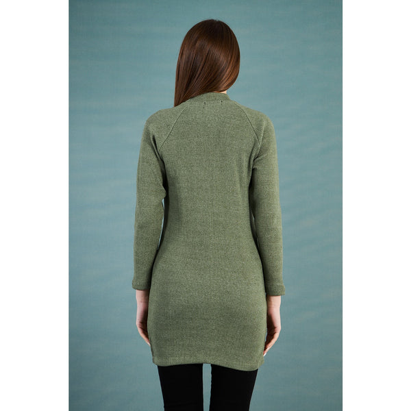 Green Ribbed Long Sweatshirt | Montivo Pakistan
