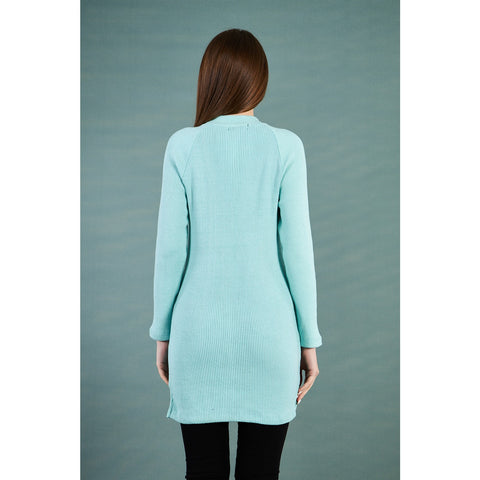 Aqua Ribbed Long Sweatshirt | Montivo Pakistan