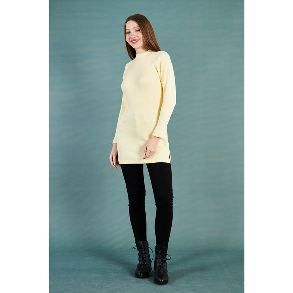 Lemon Ribbed Long Sweatshirt | Montivo Pakistan