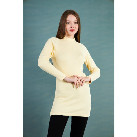Lemon Ribbed Long Sweatshirt | Montivo Pakistan