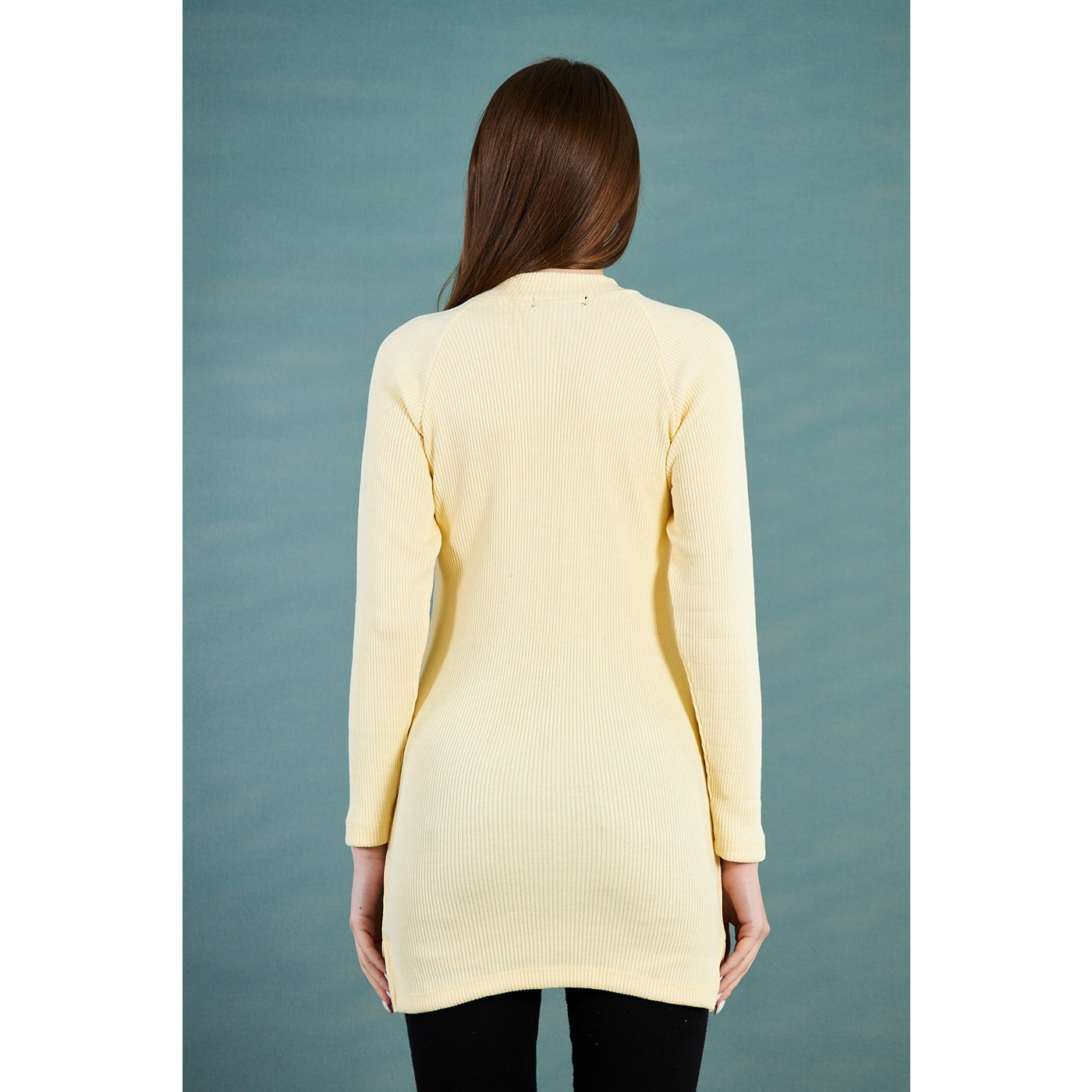 Lemon Ribbed Long Sweatshirt | Montivo Pakistan