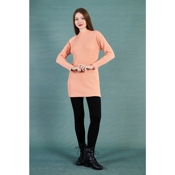 Peach Ribbed Long Sweatshirt | Montivo Pakistan
