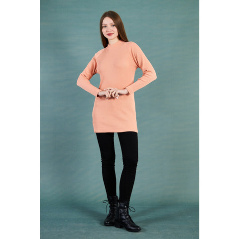 Peach Ribbed Long Sweatshirt | Montivo Pakistan