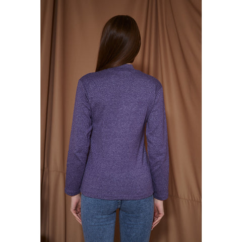 Purple Melange Mock neck Sweatshirt | Montivo Pakistan