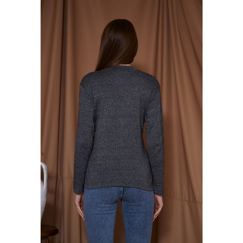 Charcoal Melange Mock neck Sweatshirt | Montivo Pakistan