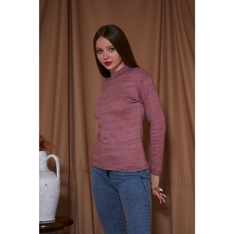 Rose Melange Mock neck Sweatshirt | Montivo Pakistan