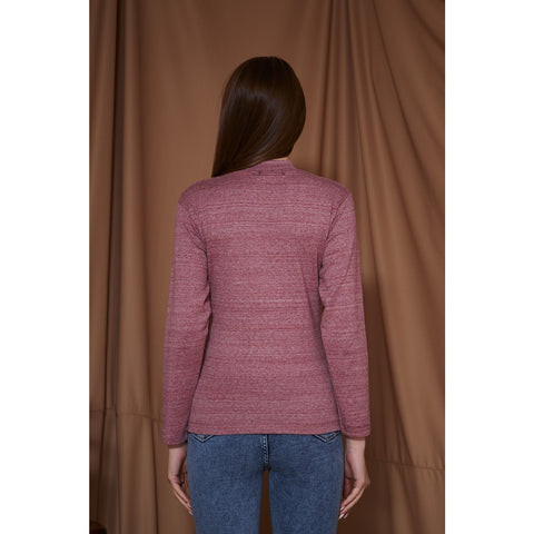 Rose Melange Mock neck Sweatshirt | Montivo Pakistan