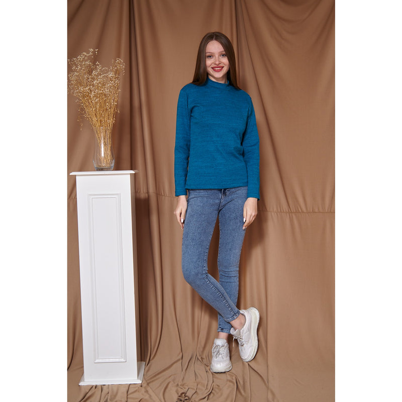 Berry Melange Mock Neck Sweatshirt | Montivo Pakistan