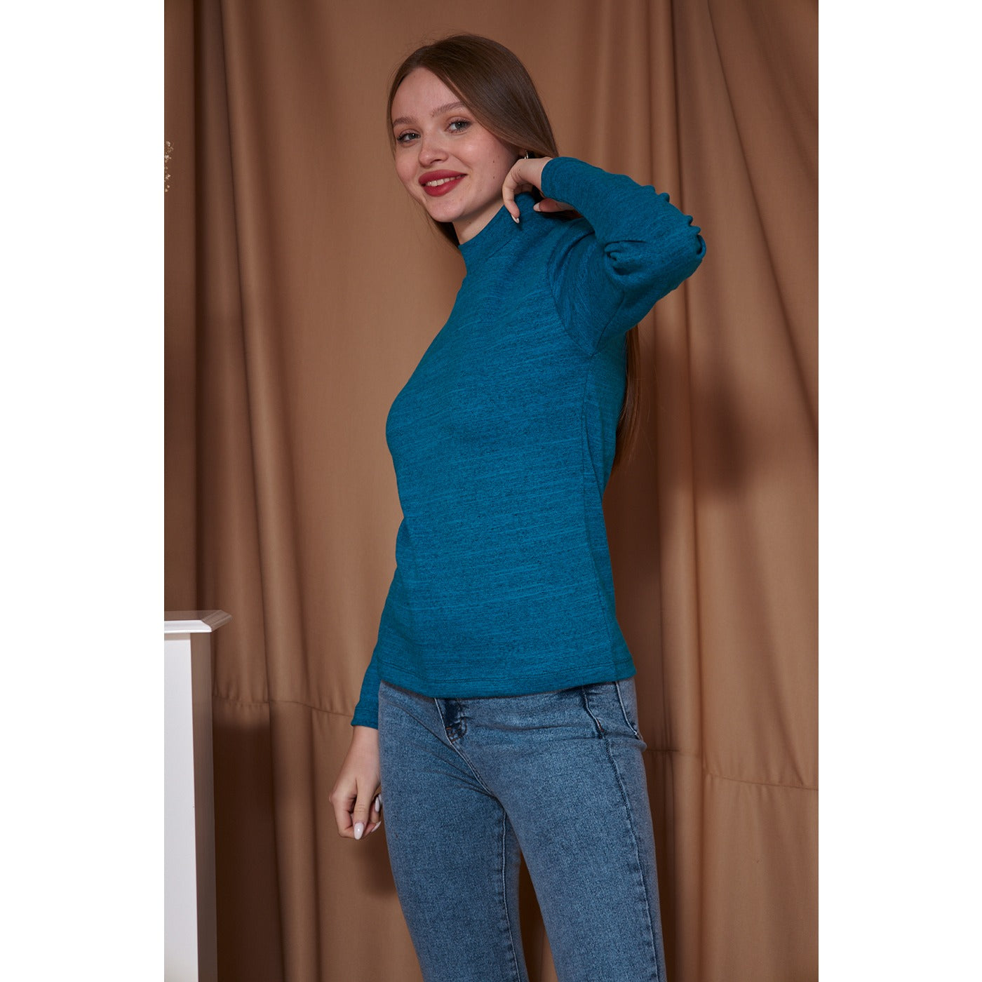 Berry Melange Mock Neck Sweatshirt | Montivo Pakistan