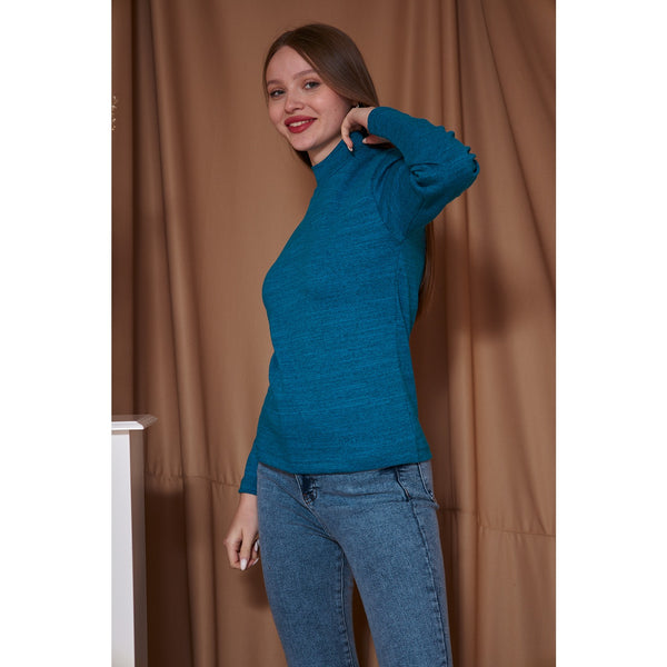 Berry Melange Mock Neck Sweatshirt | Montivo Pakistan
