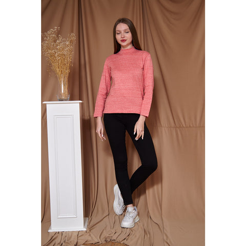 Orange Melange Mock Neck Sweatshirt | Montivo Pakistan