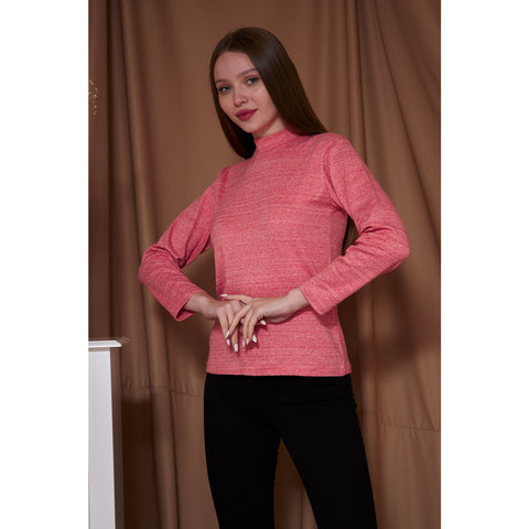 Orange Melange Mock Neck Sweatshirt | Montivo Pakistan