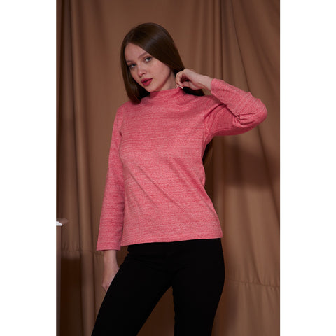 Orange Melange Mock Neck Sweatshirt | Montivo Pakistan