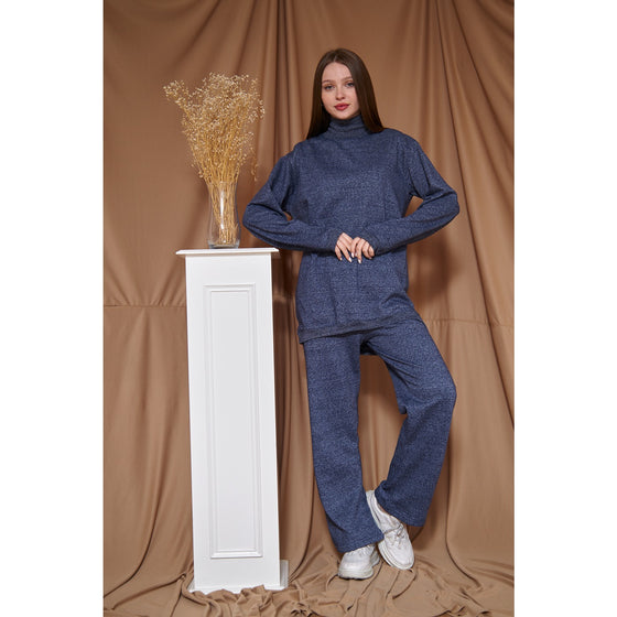 Blue Melange Oversized Co-Ord Set | Montivo Pakistan