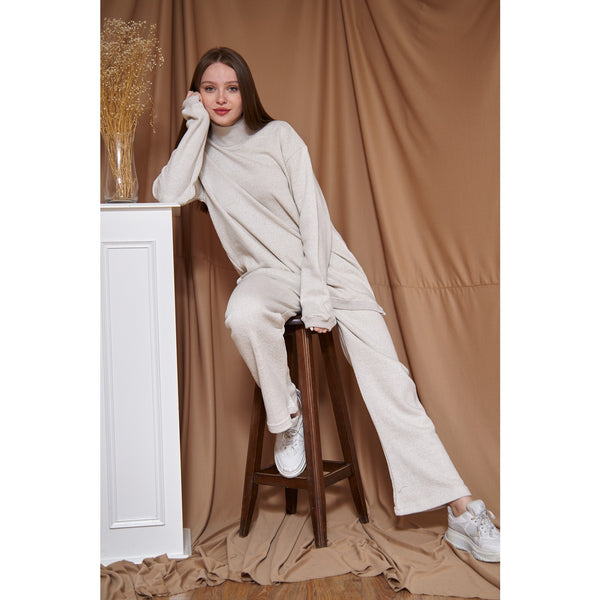 White Melange Oversized Co-Ord Set | Montivo Pakistan