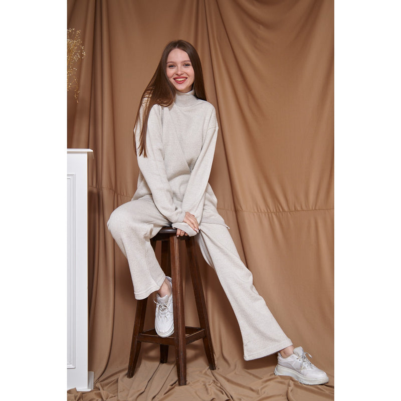 White Melange Oversized Co-Ord Set | Montivo Pakistan
