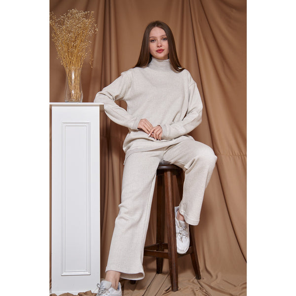 White Melange Oversized Co-Ord Set | Montivo Pakistan