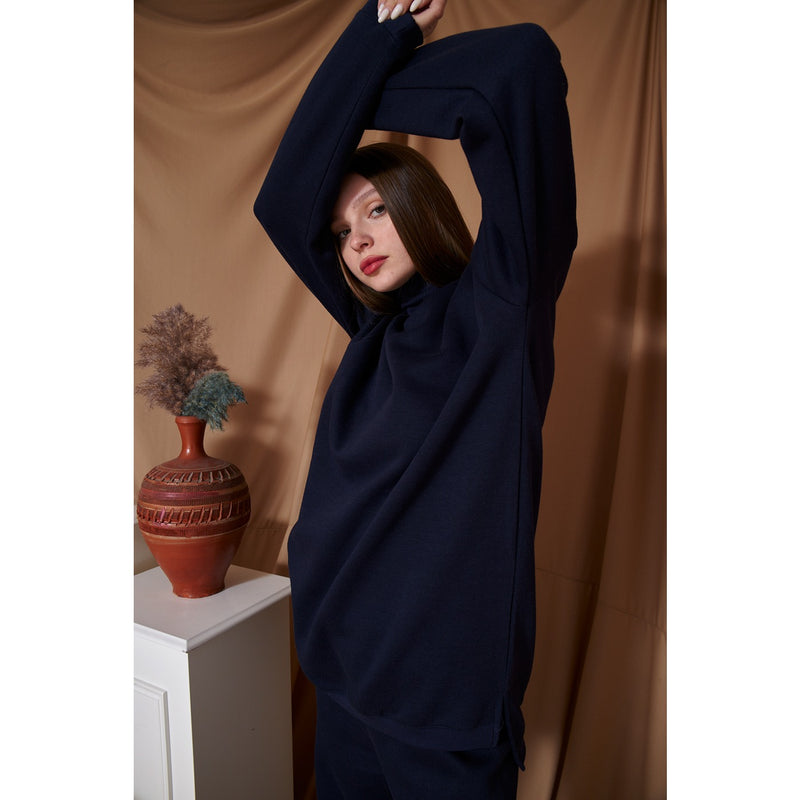 Navy Blue Oversized Co-Ord Set | Montivo Pakistan