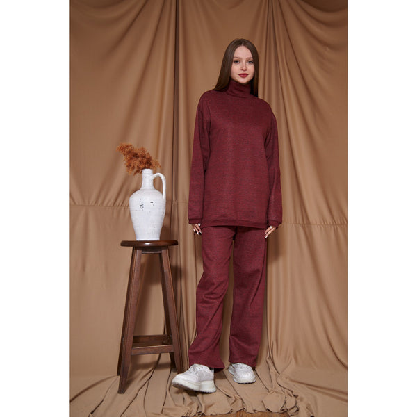 Red Melange Oversized Co-Ord Set | Montivo Pakistan