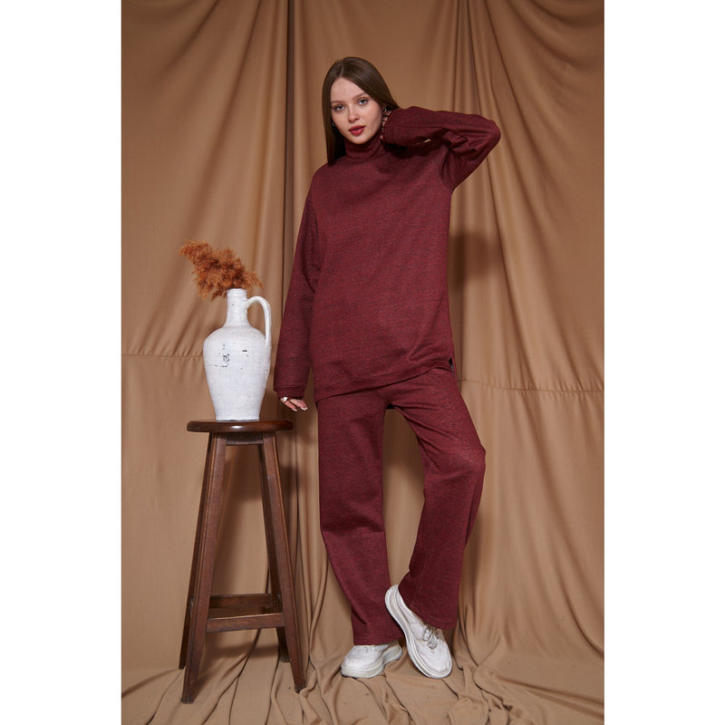 Red Melange Oversized Co-Ord Set | Montivo Pakistan