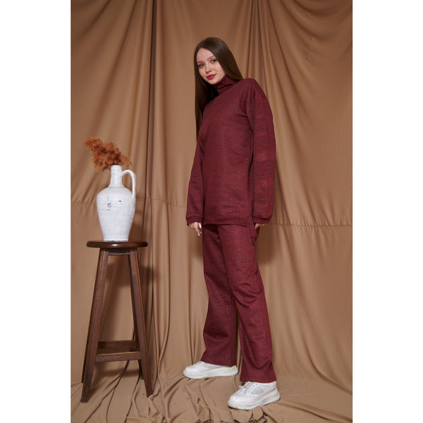 Red Melange Oversized Co-Ord Set | Montivo Pakistan