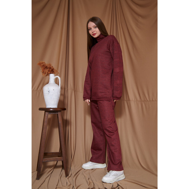 Red Melange Oversized Co-Ord Set | Montivo Pakistan