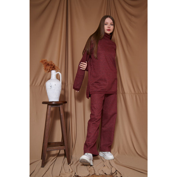 Red Melange Oversized Co-Ord Set | Montivo Pakistan