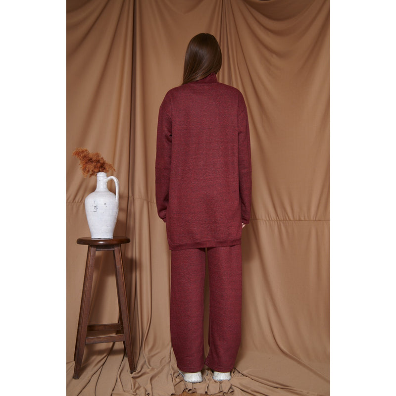 Red Melange Oversized Co-Ord Set | Montivo Pakistan