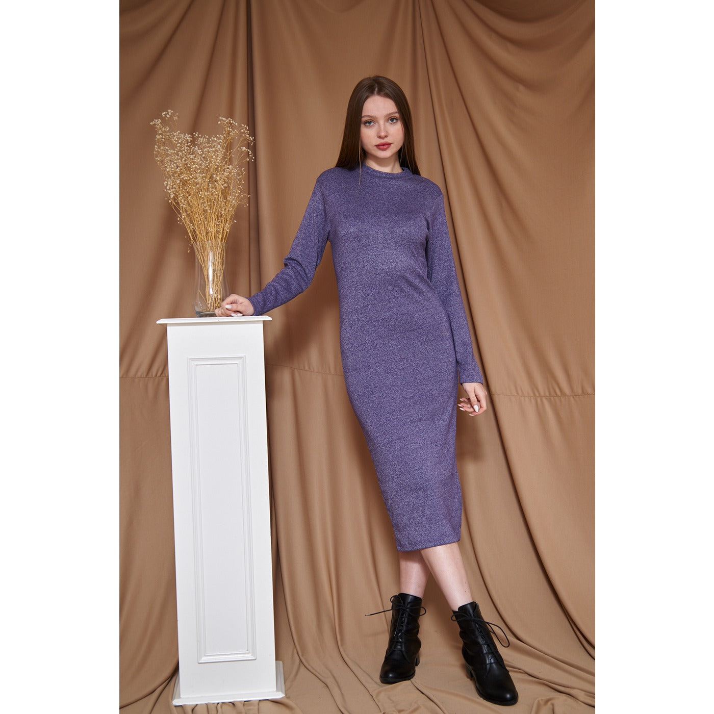 Violet Melange Long Dress | Montivo Pakistan
