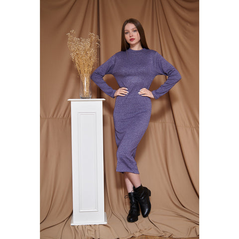 Violet Melange Long Dress | Montivo Pakistan